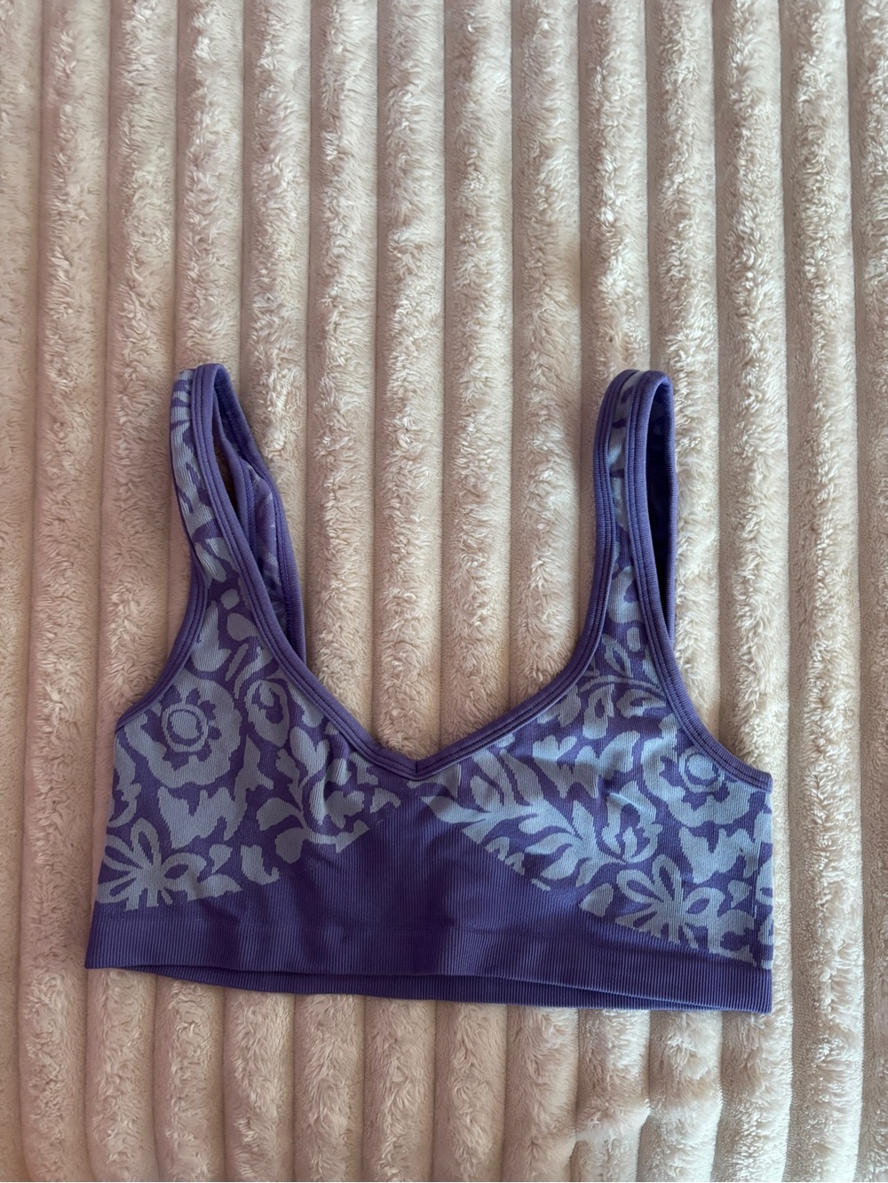 Pacsun Seamless Floral-Print Purple Bralette